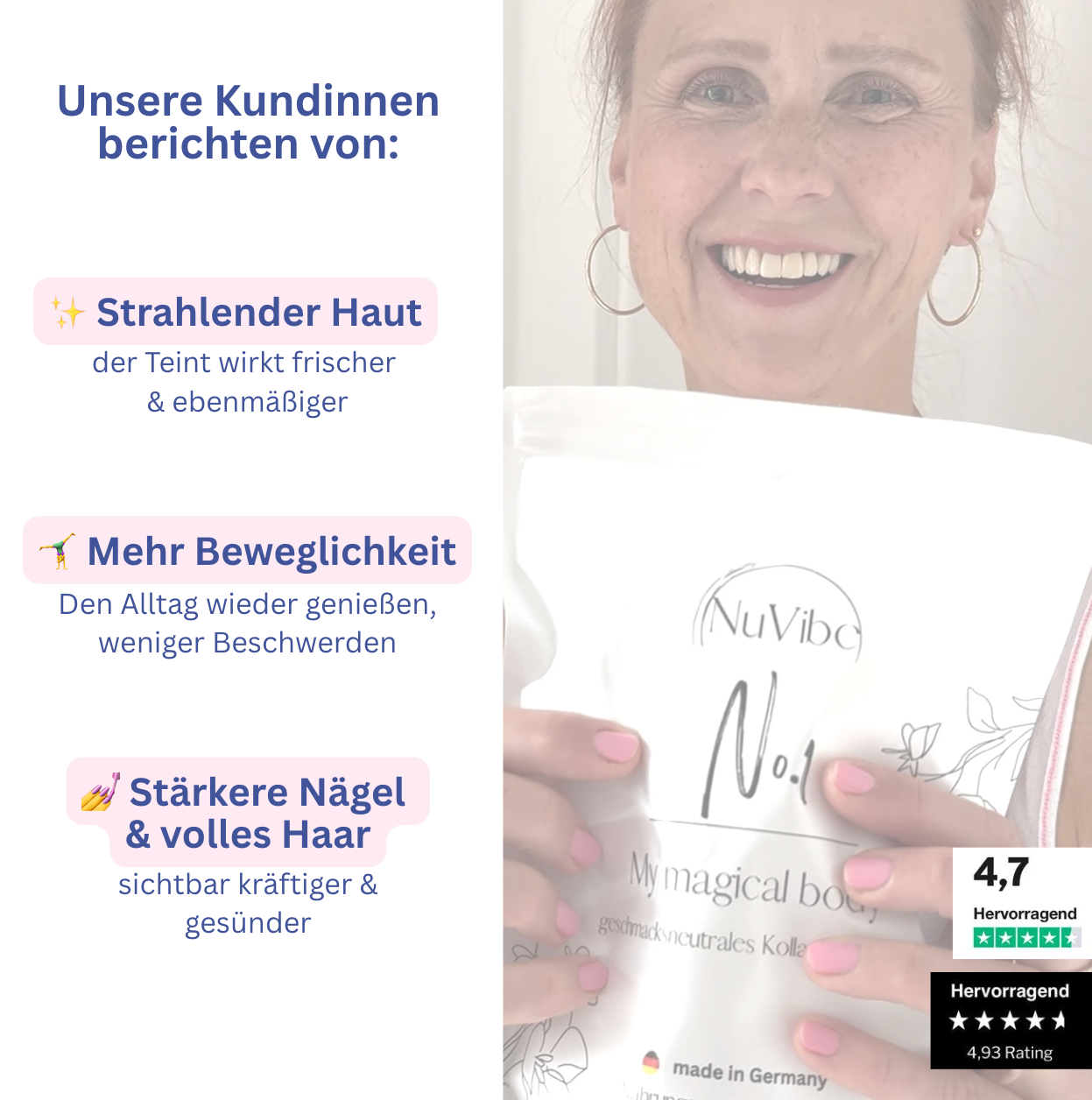 Bericht von Kundinnen NuVibe Kollagen